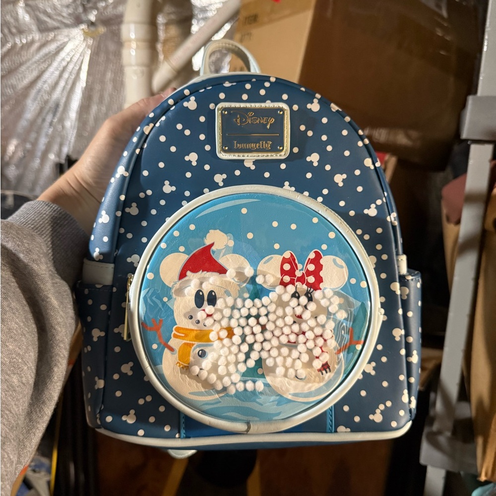 Disney Loungefly Blue and White Snowman Backpack